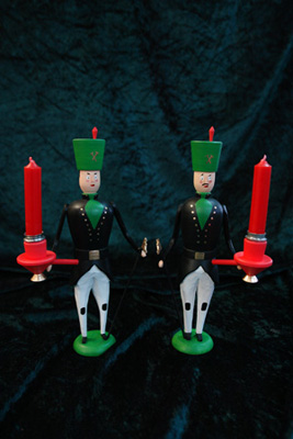 Lichterbergmnner Kerze links bzw. rechts
